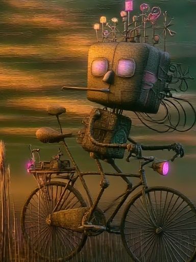 Surreal Bicycle Robot Print. poster detail
