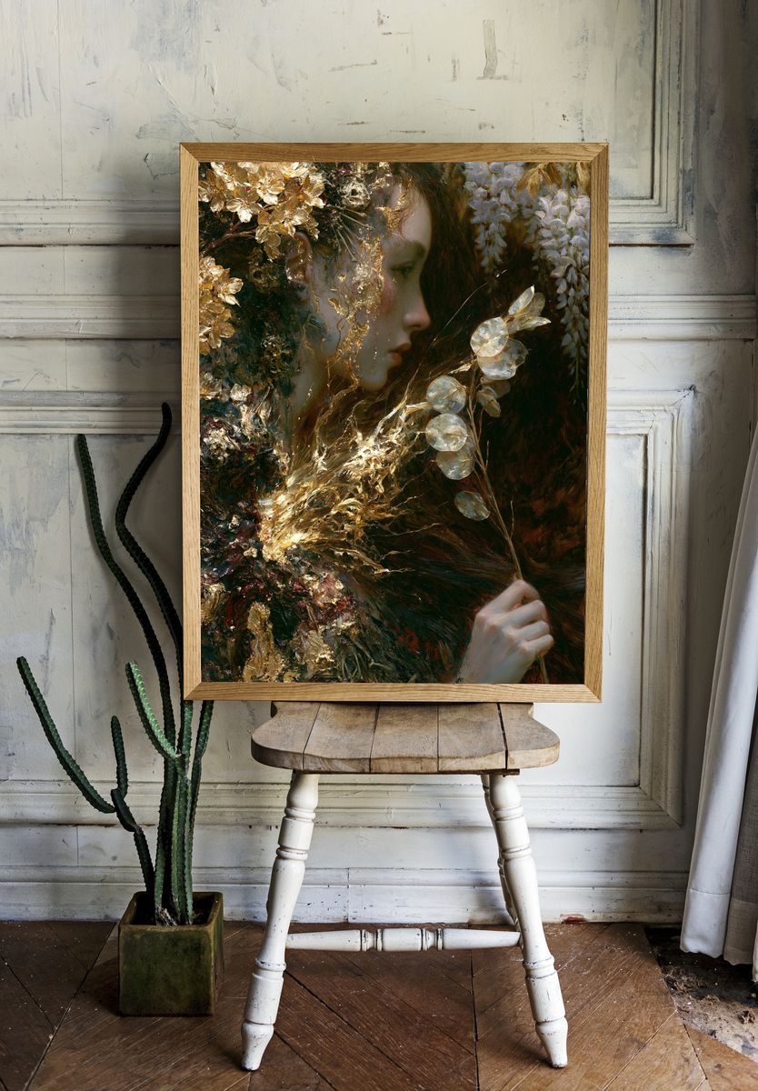 Gilded Muse Portrait Print. — room view 1