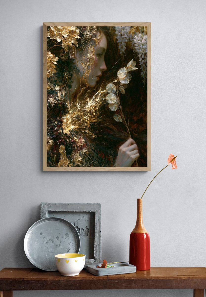 Gilded Muse Portrait Print. — room view 3