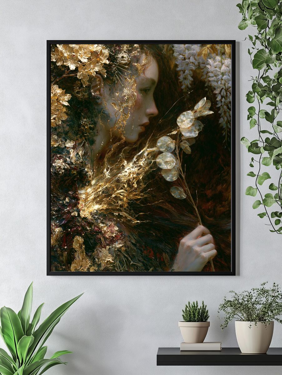 Gilded Muse Portrait Print. — room view 4