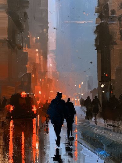 Rainy City Street Fine-Art Print.