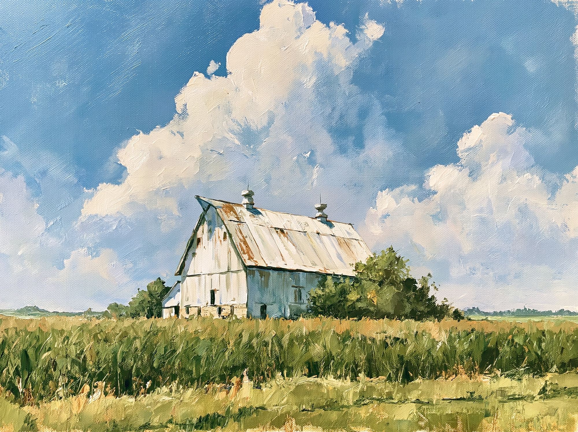 Rustic Barn Landscape Print. poster detail