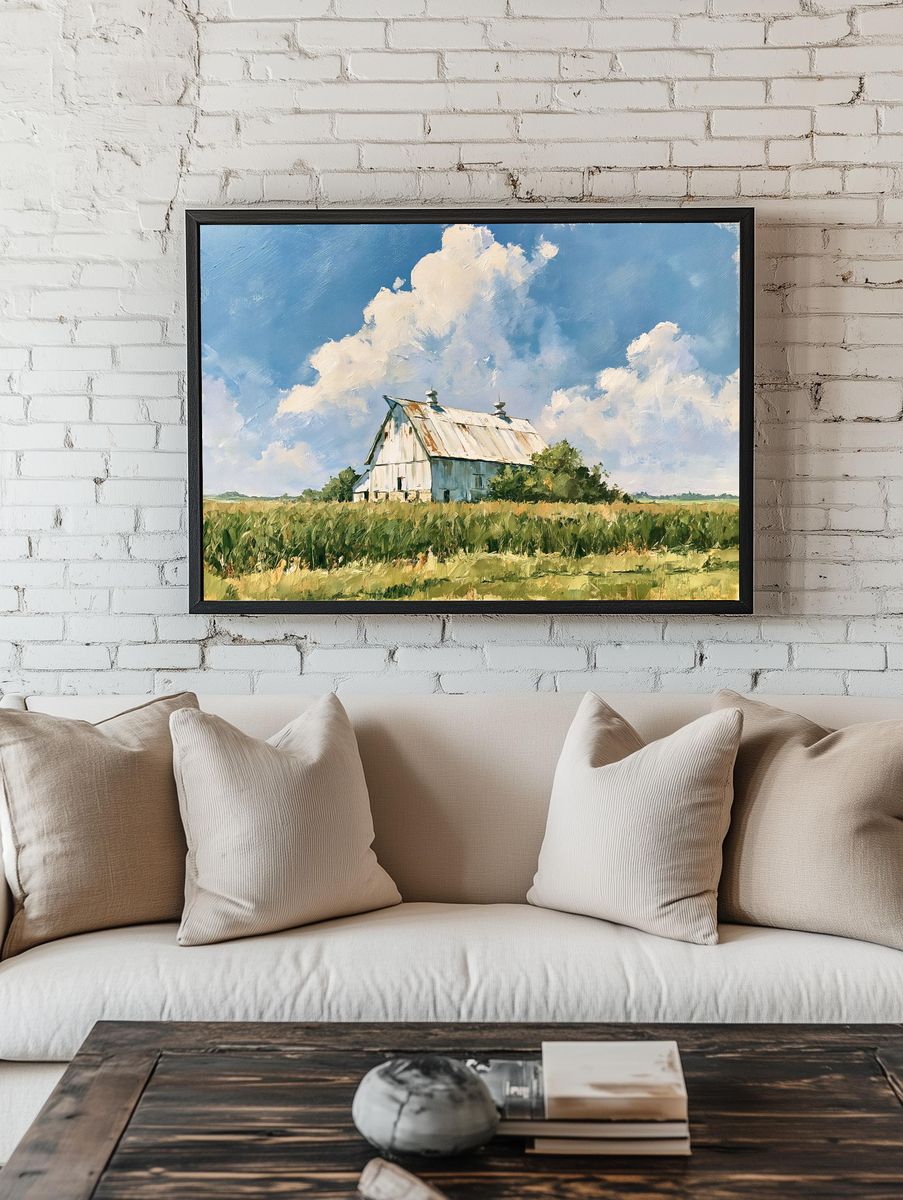 Rustic Barn Landscape Print. — room view 1