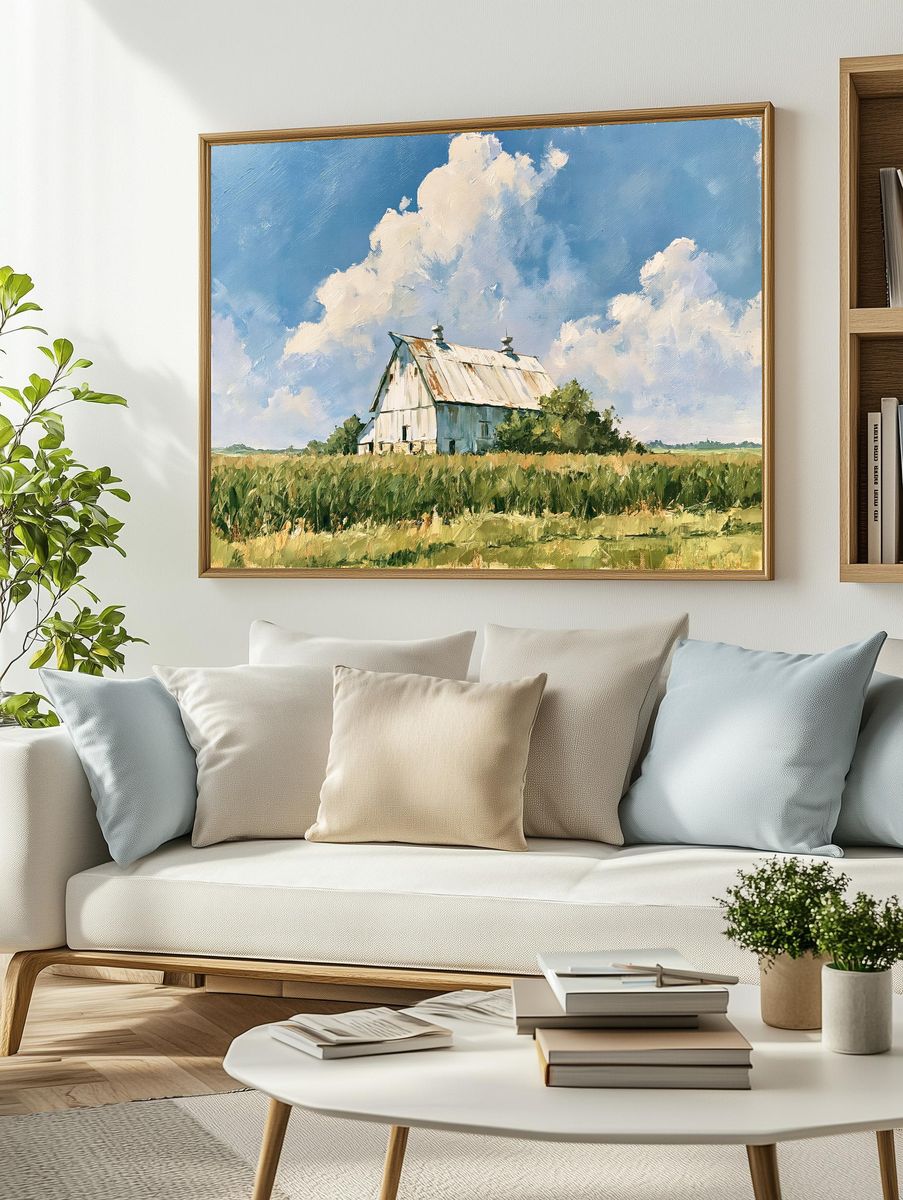 Rustic Barn Landscape Print. — room view 2