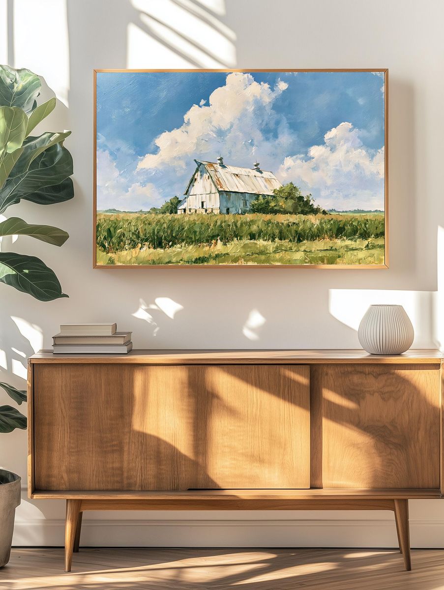 Rustic Barn Landscape Print. — room view 3