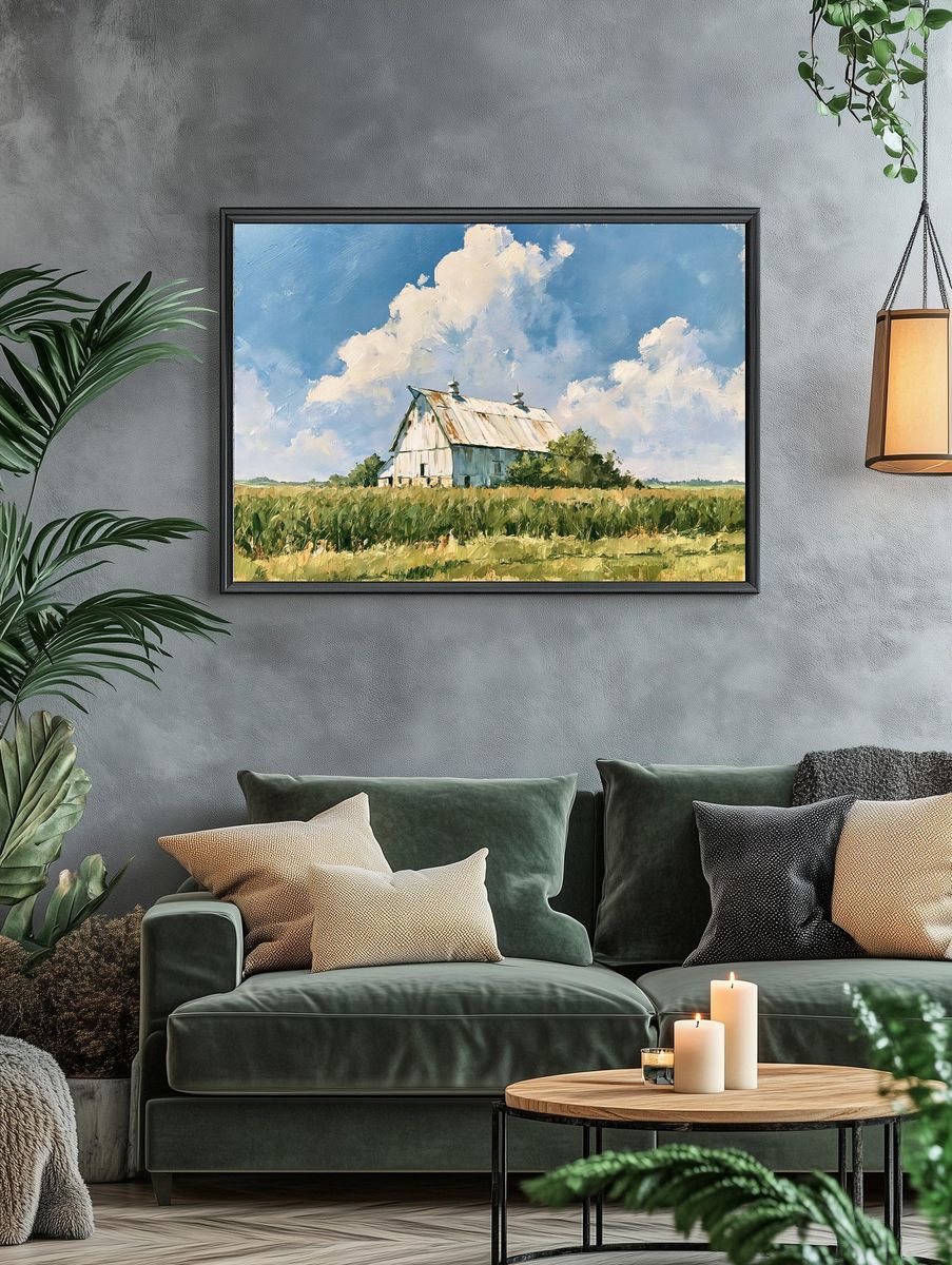 Rustic Barn Landscape Print. — room view 4