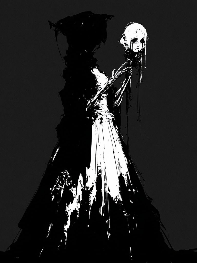 Gothic Figure Black-White Print. poster detail