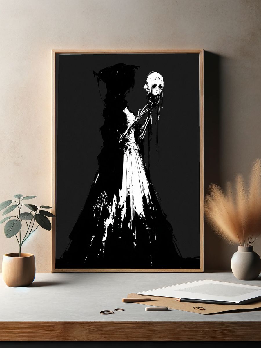 Gothic Figure Black-White Print. — room view 2