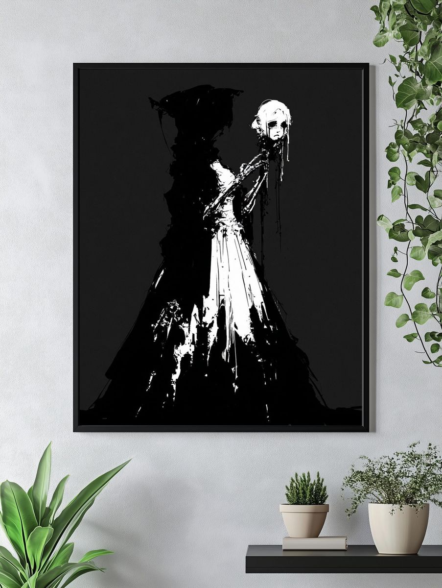 Gothic Figure Black-White Print. — room view 4