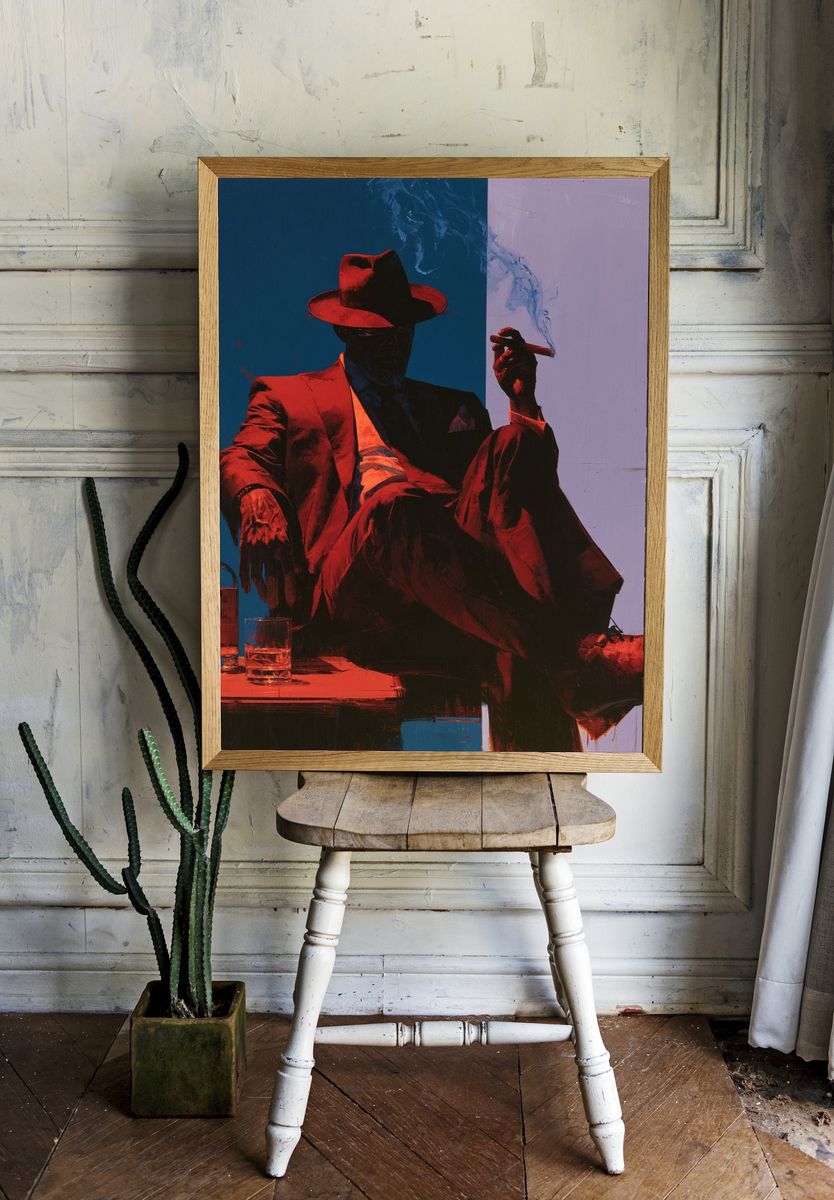 Noir Gentleman — Fine-Art Print. room preview