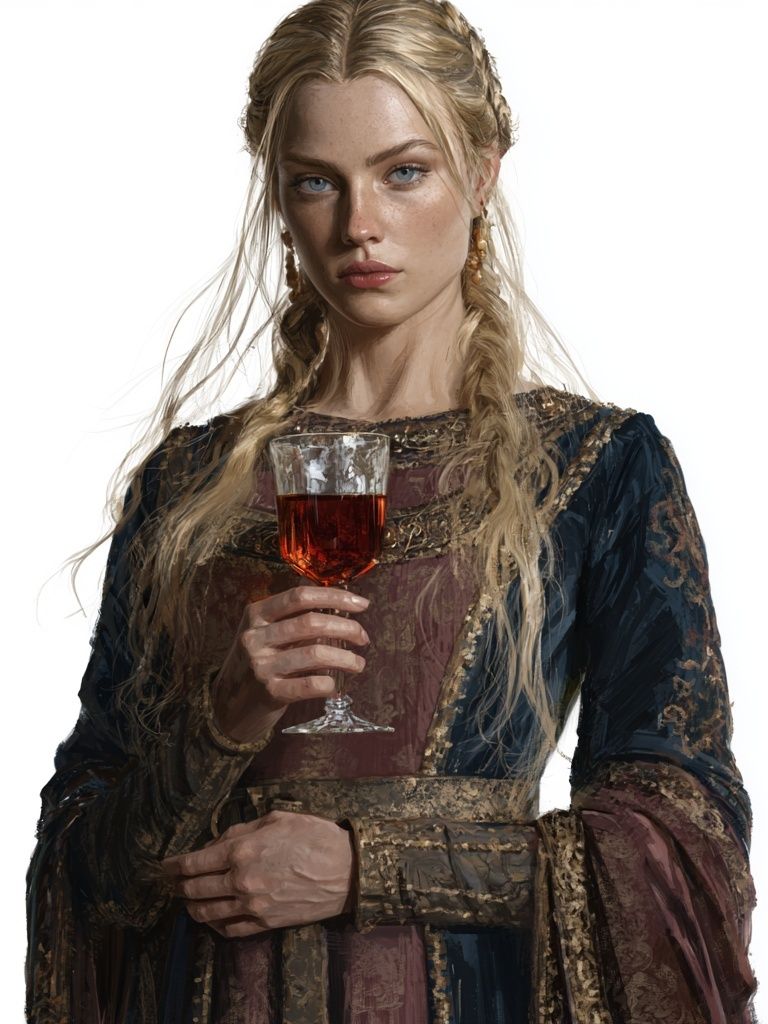 Medieval Noblewoman Portrait Print. poster detail