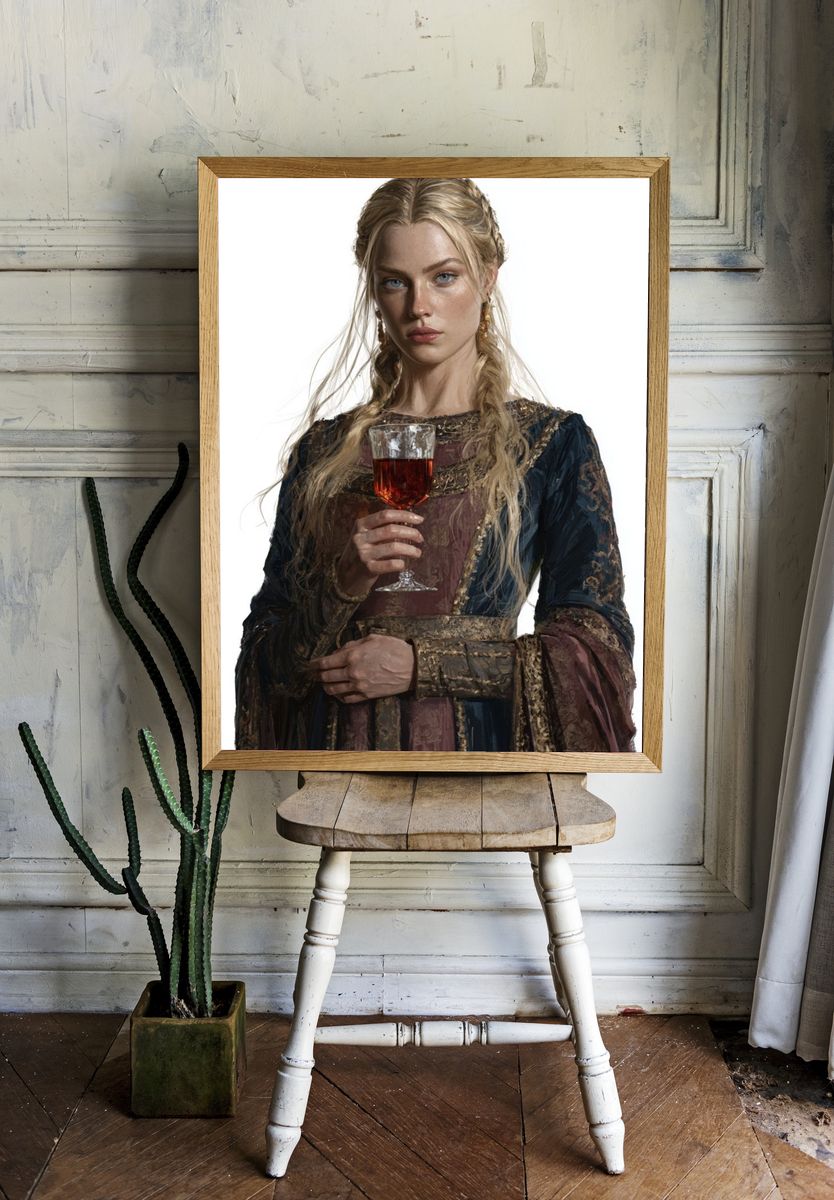 Medieval Noblewoman Portrait Print. — room view 1