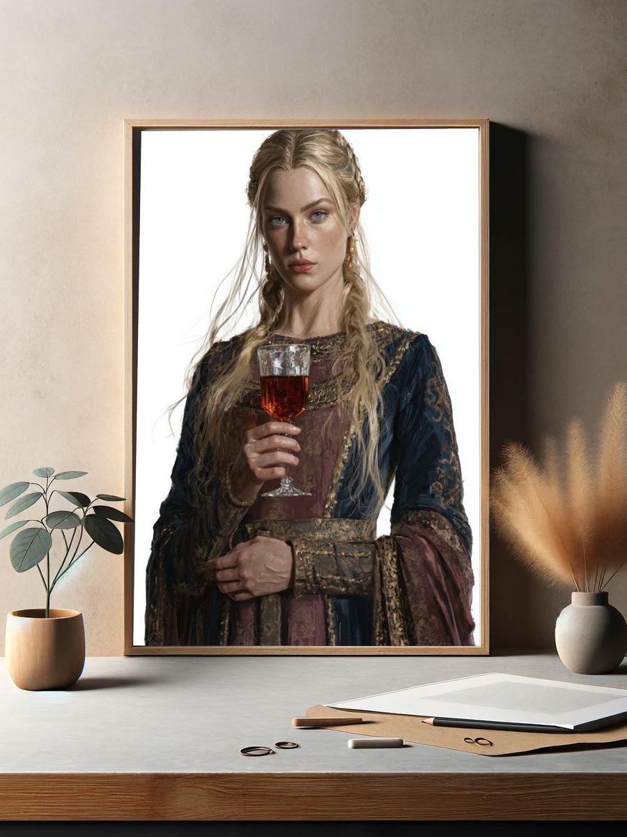 Medieval Noblewoman Portrait Print. — room view 2