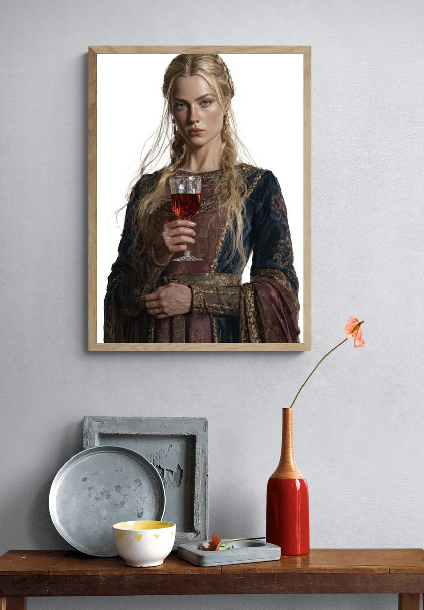 Medieval Noblewoman Portrait Print. — room view 3
