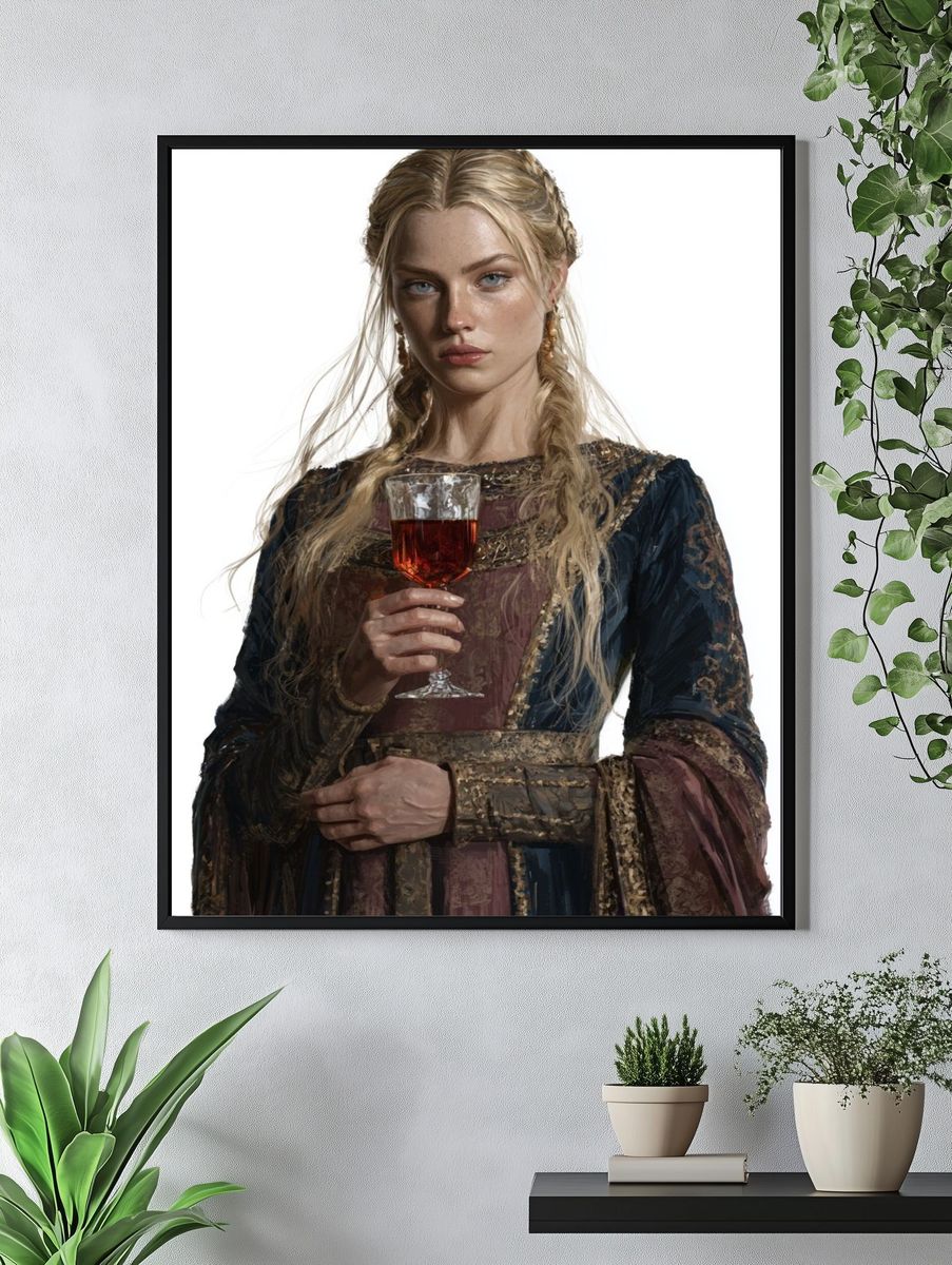 Medieval Noblewoman Portrait Print. — room view 4