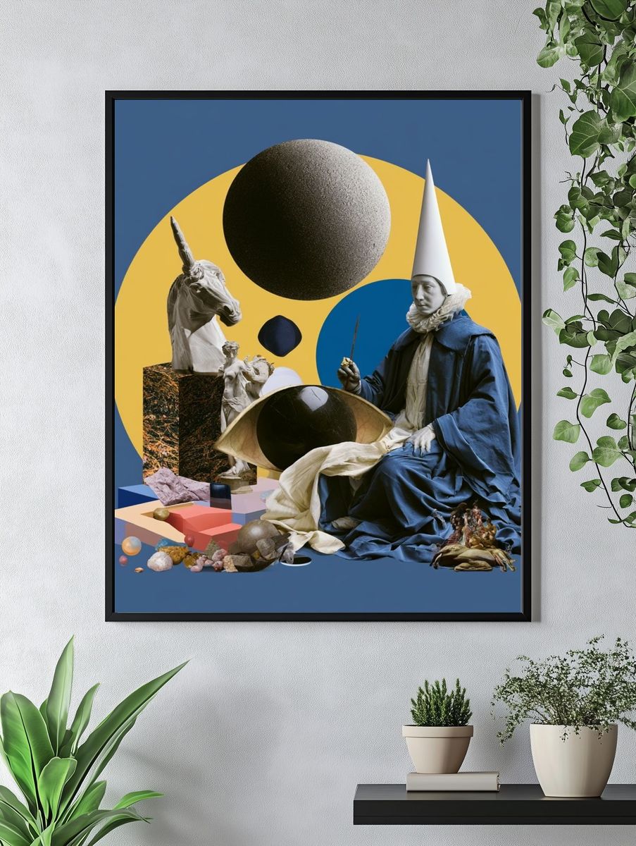 Surreal Classical Collage Print. — room view 4