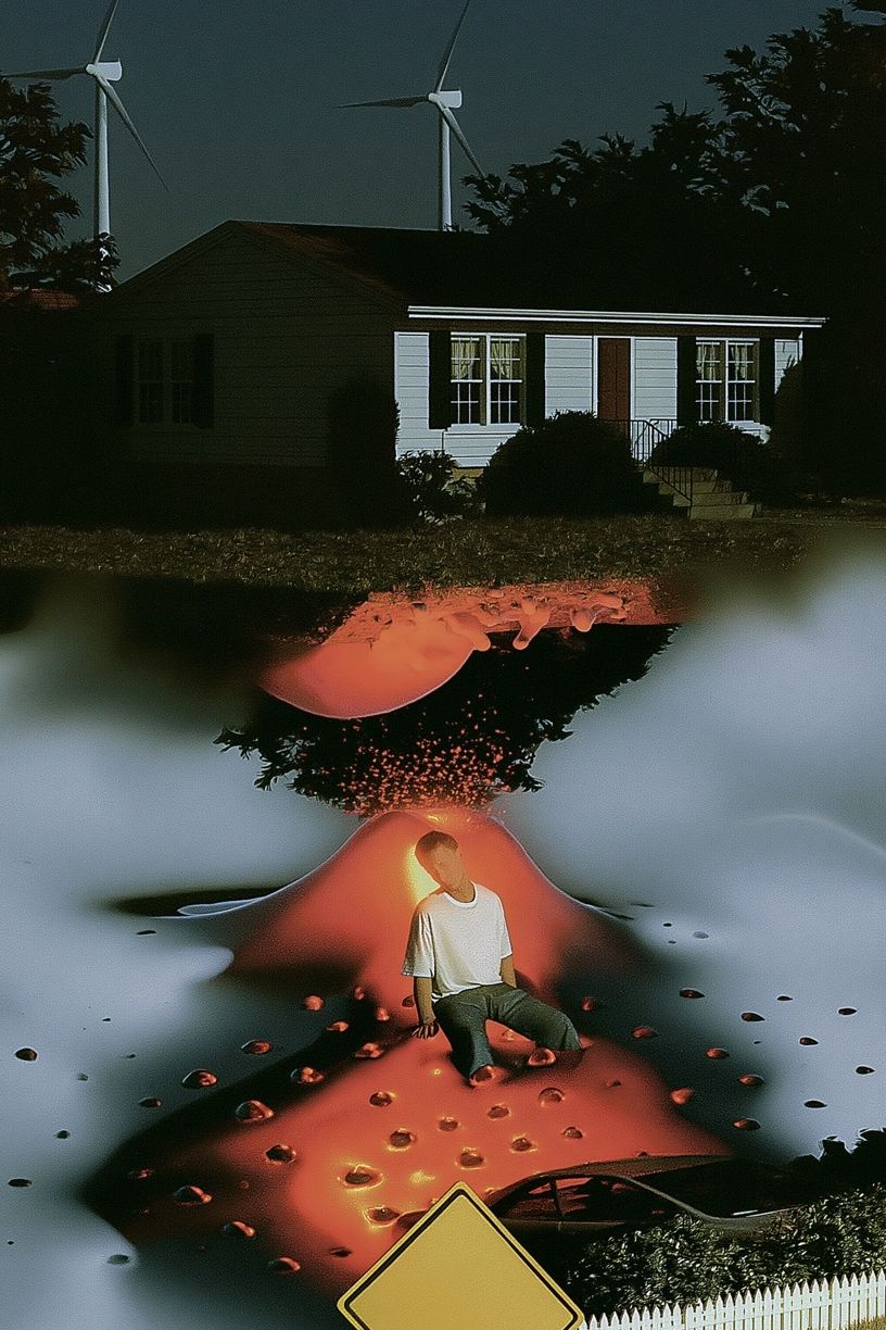 Surreal Suburban Dreamscape Poster. poster detail