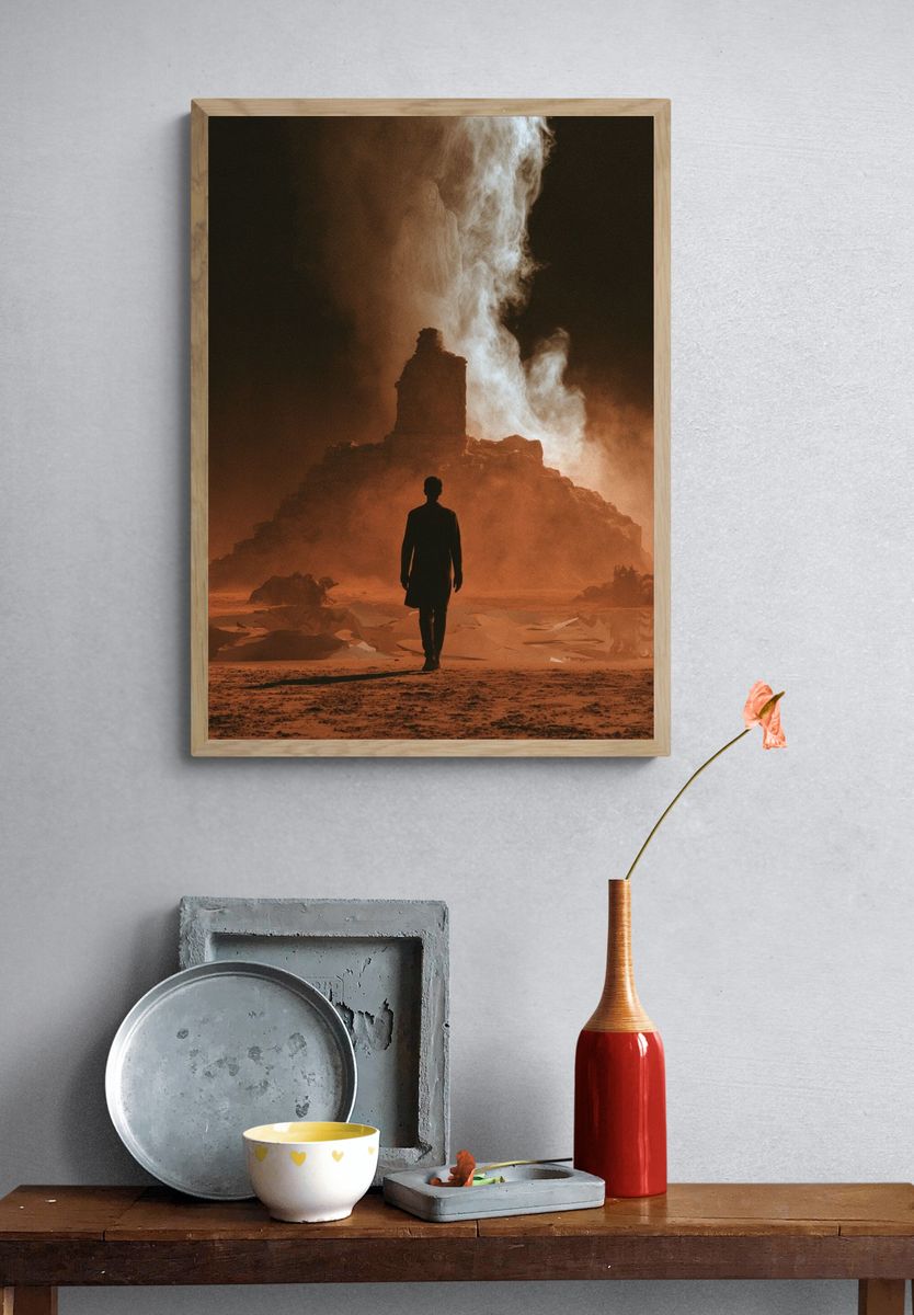 Desert Figure in Smoke Poster. — room view 3