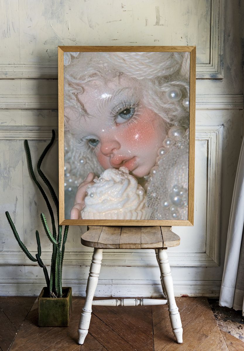 Dreamy Doll Portrait Print. — room view 1