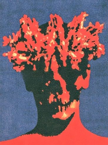 Surreal Floral Head Portrait Print. poster detail