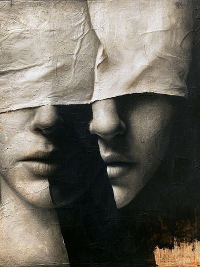 Hidden Faces Surrealism Print. poster