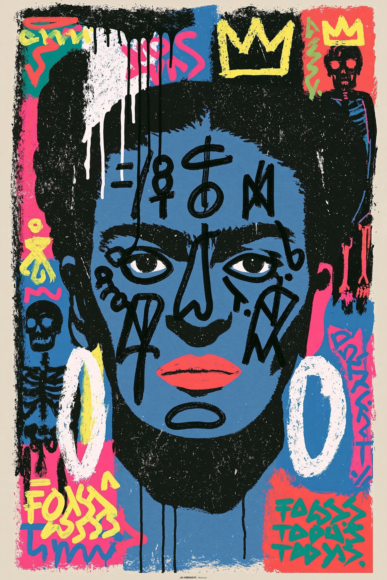 Graffiti Face Street-Art Poster. poster — fine-art art