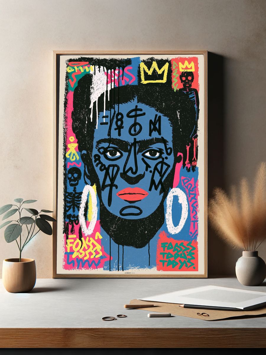 Graffiti Face Street-Art Poster. — room view 2