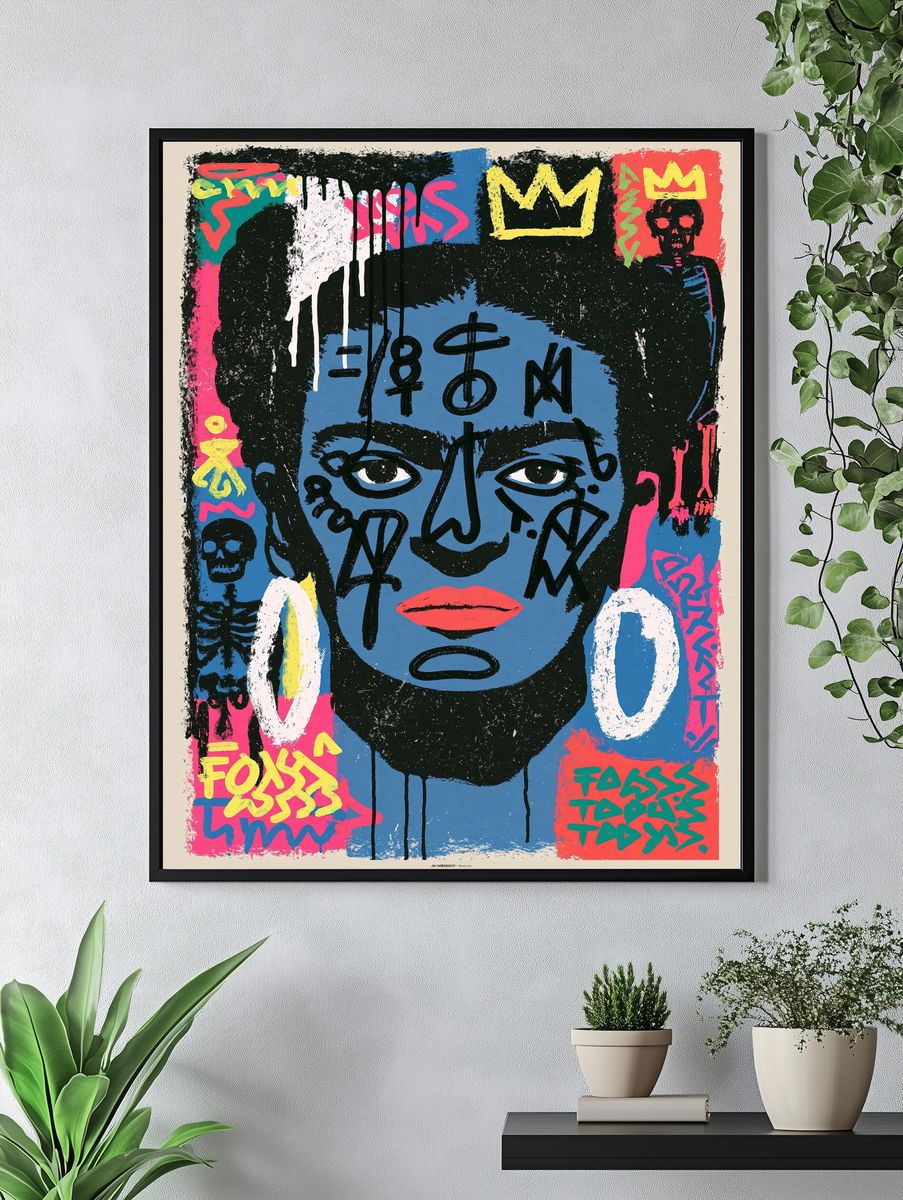 Graffiti Face Street-Art Poster. — room view 4
