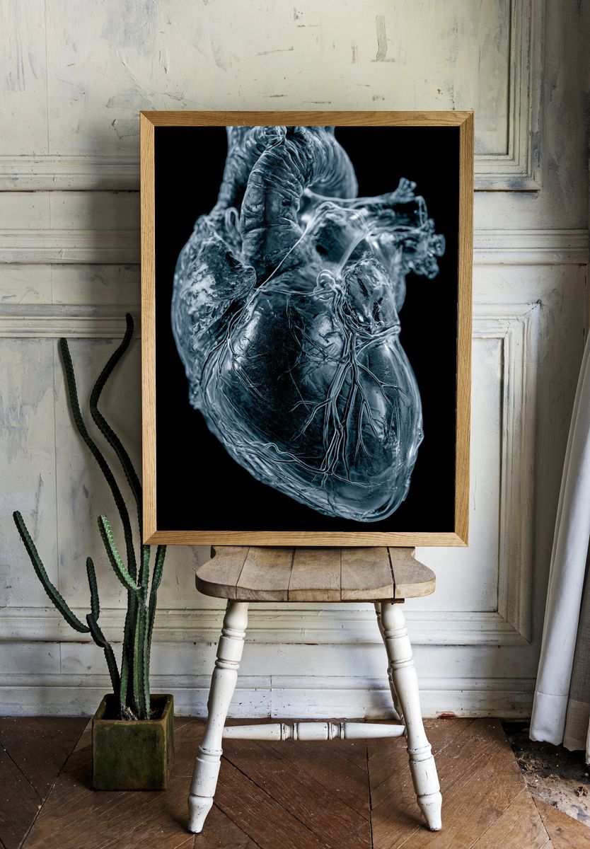 Frozen Heart Abstract Print. room preview
