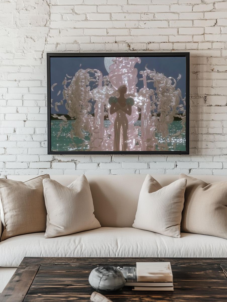 Surreal Moonlit Figure Poster. — room view 1