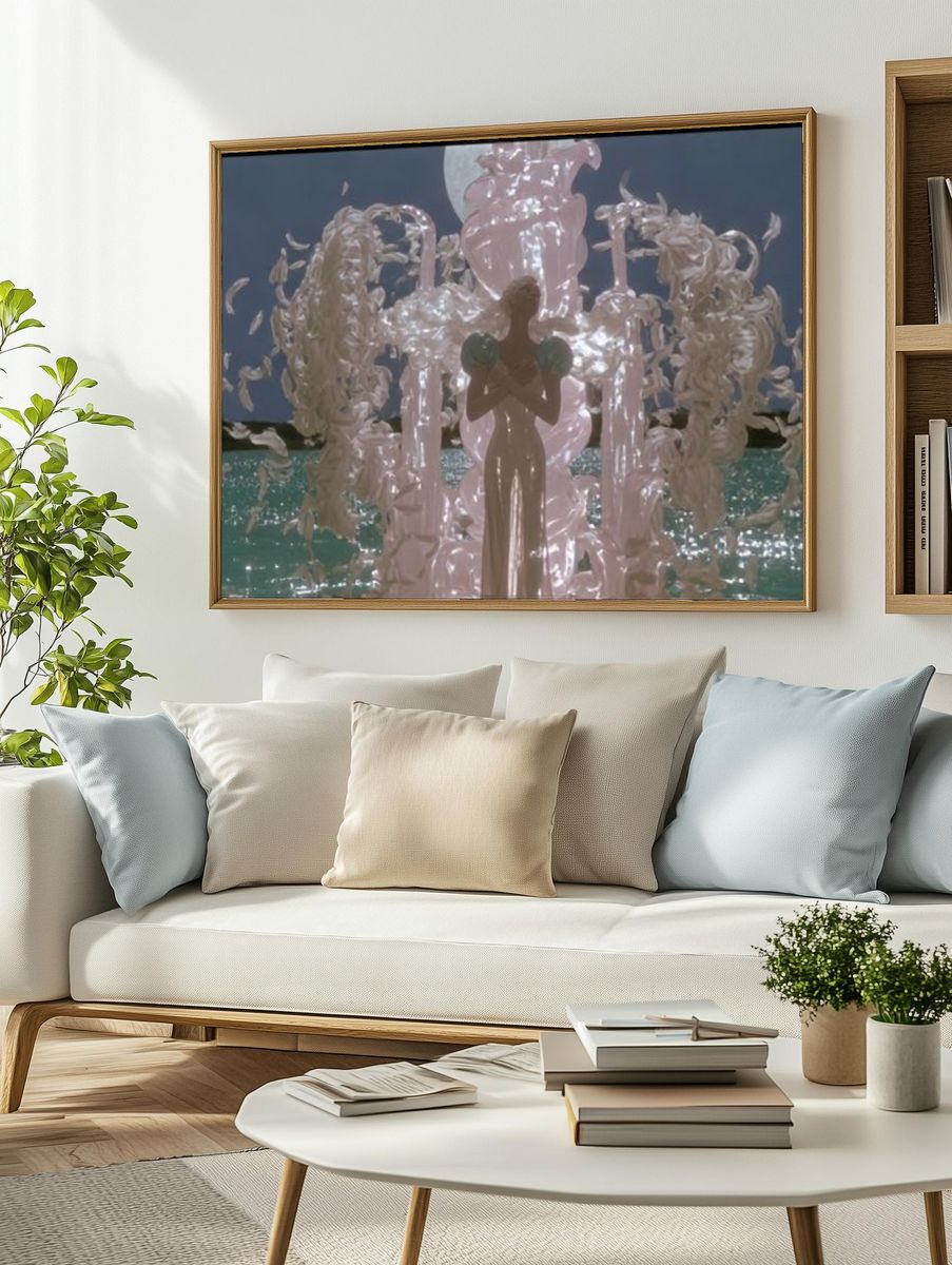 Surreal Moonlit Figure Poster. — room view 2