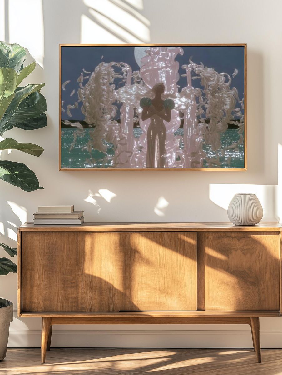 Surreal Moonlit Figure Poster. — room view 3