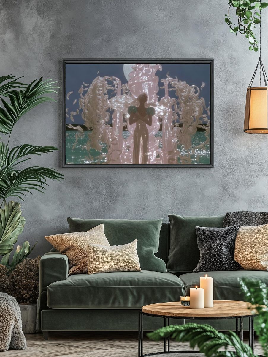 Surreal Moonlit Figure Poster. — room view 4