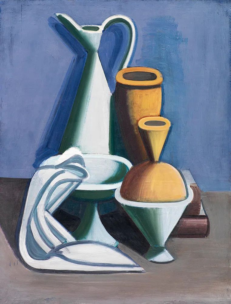 Vintage Watering Can and Jars Arrangement — Art Print. poster — fine-art art