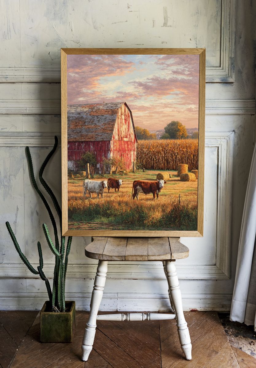 Autumn Farmstead Landscape Print room preview
