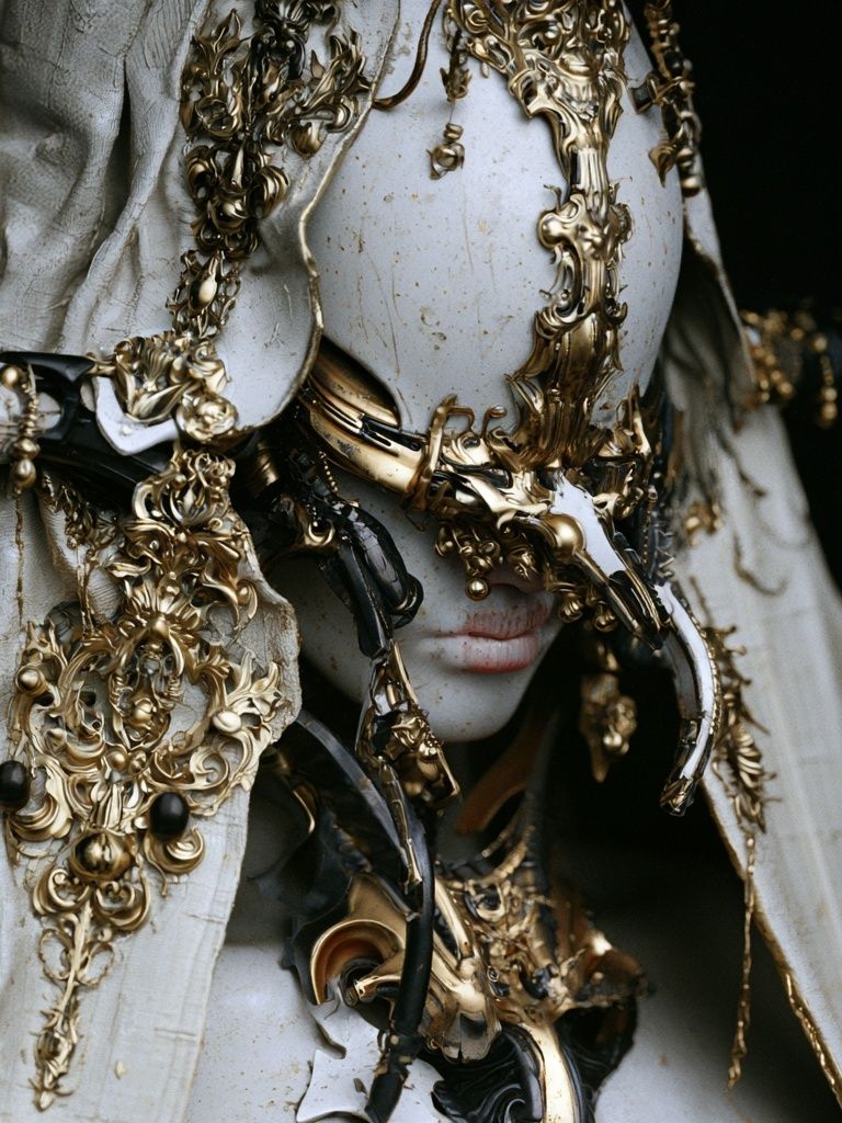 Ornate Masked Figure Fine-Art Print. poster — fine-art art