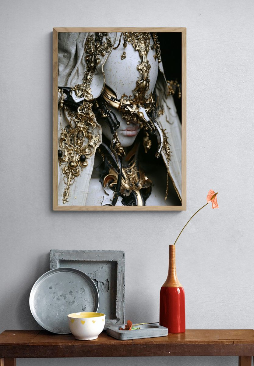 Ornate Masked Figure Fine-Art Print. — room view 3