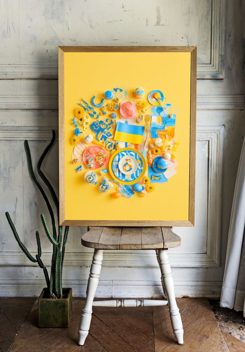 Blue and Yellow Still Life Poster. room preview