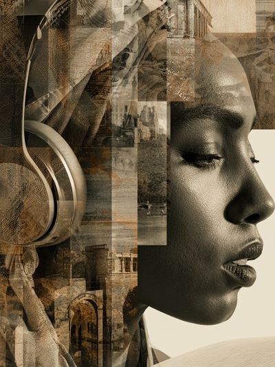 Surreal Portrait Collage Print. poster print