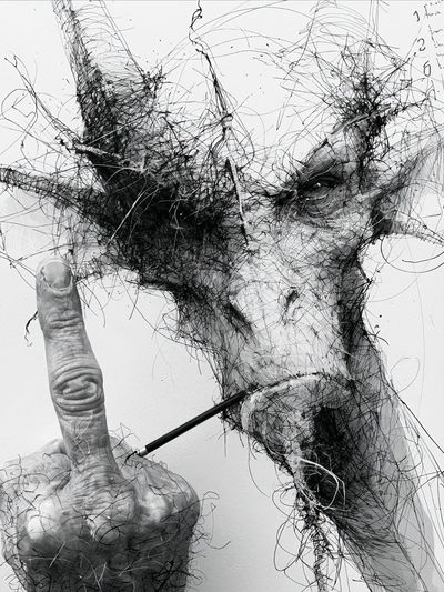 Abstract Face Sketch Poster. poster