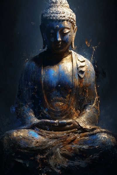 Meditating Buddha Contemporary Print.