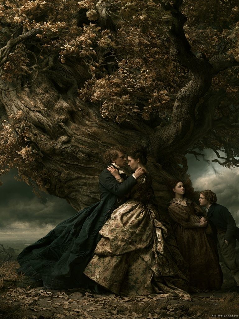 Gothic Lovers Under Tree Poster. poster detail