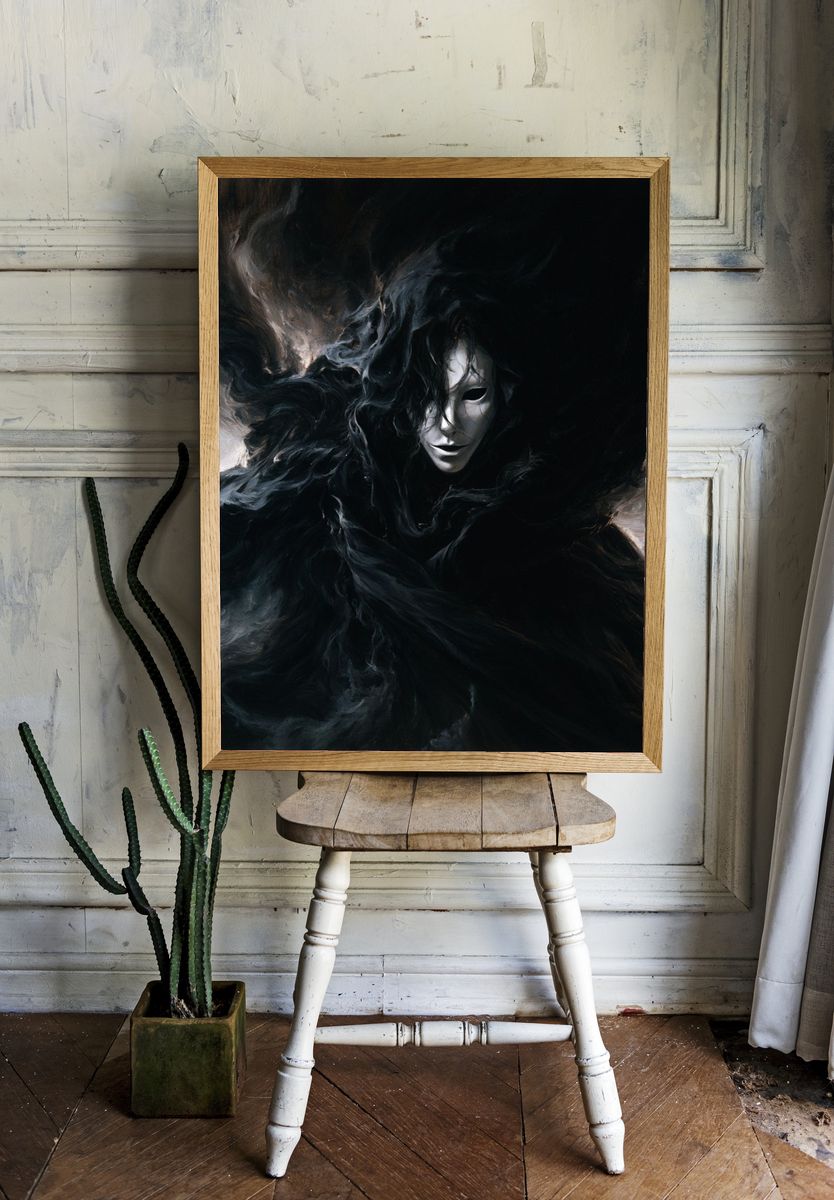 Shadow Mask Surrealism Print. room preview