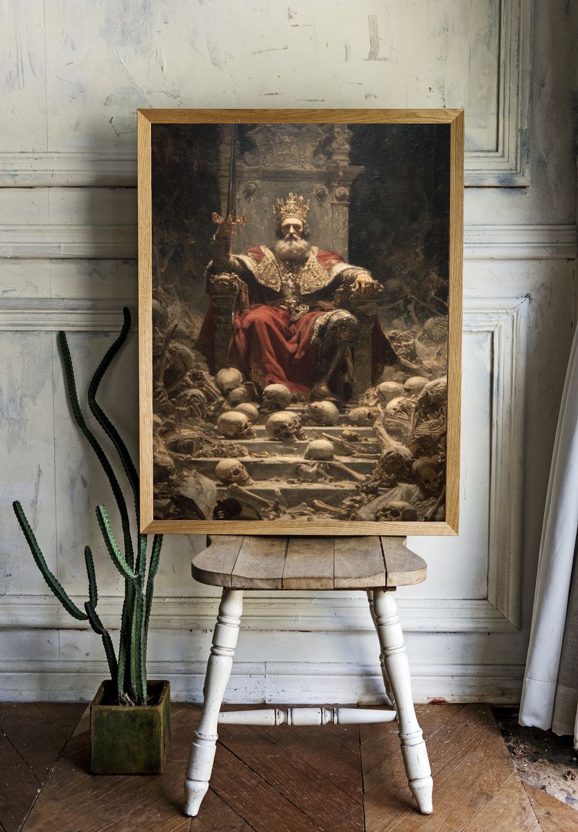 Skeleton Throne Dark Fantasy Print. — room view 1