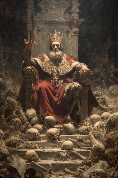 Skeleton Throne Dark Fantasy Print. poster