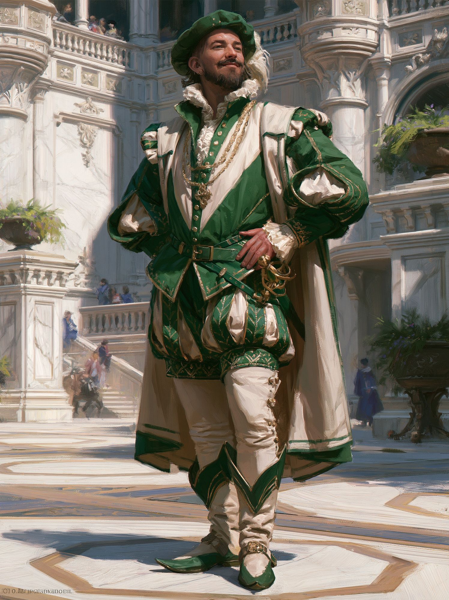 Renaissance Courtier Portrait Print. poster detail