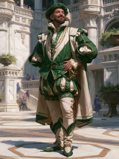 Renaissance Courtier Portrait Print. poster