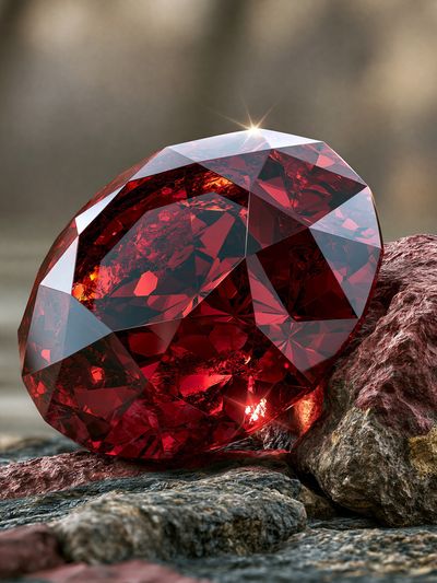Crimson Gemstone Still Life Poster. poster