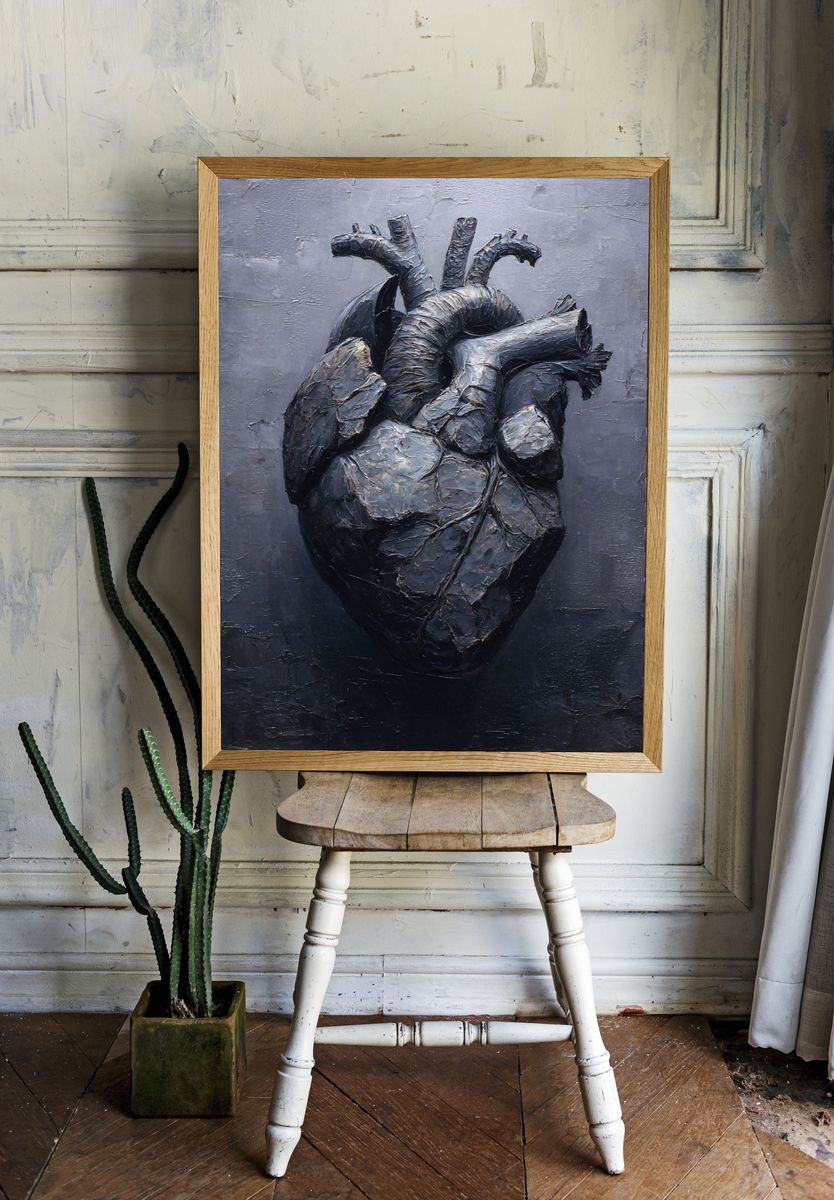 Anatomical Heart Dark Fine-Art Poster. — room view 1