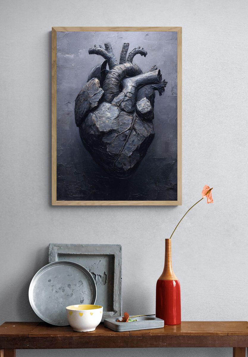 Anatomical Heart Dark Fine-Art Poster. — room view 3